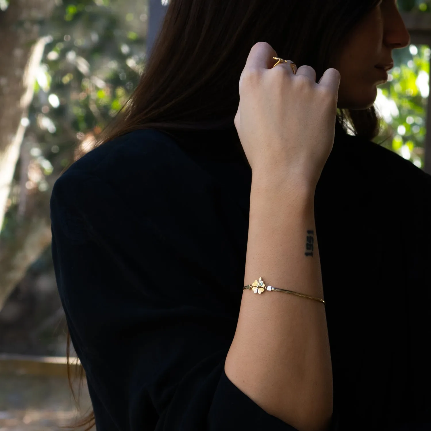 Lucky Clover Solid Gold Bracelet