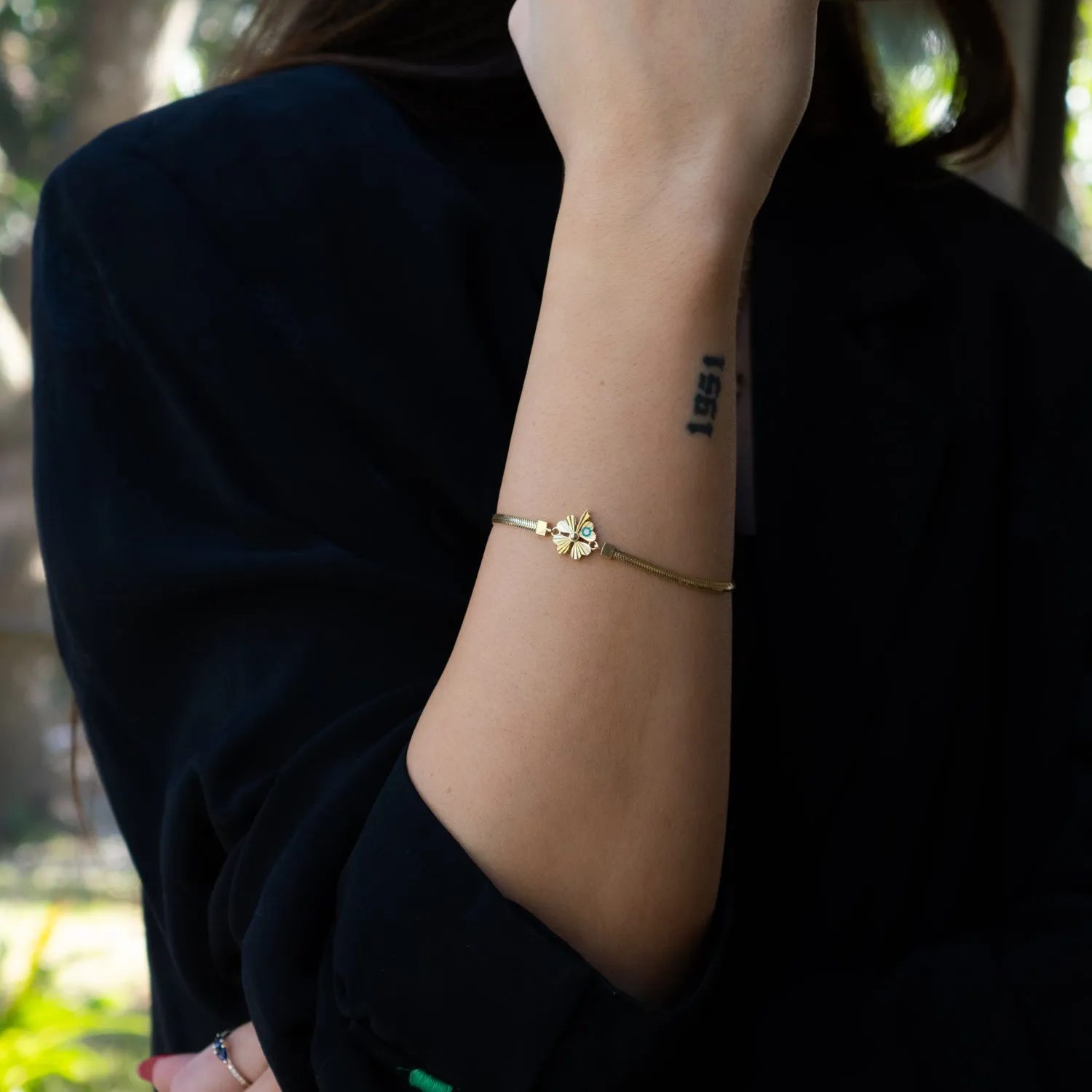 Lucky Clover Solid Gold Bracelet