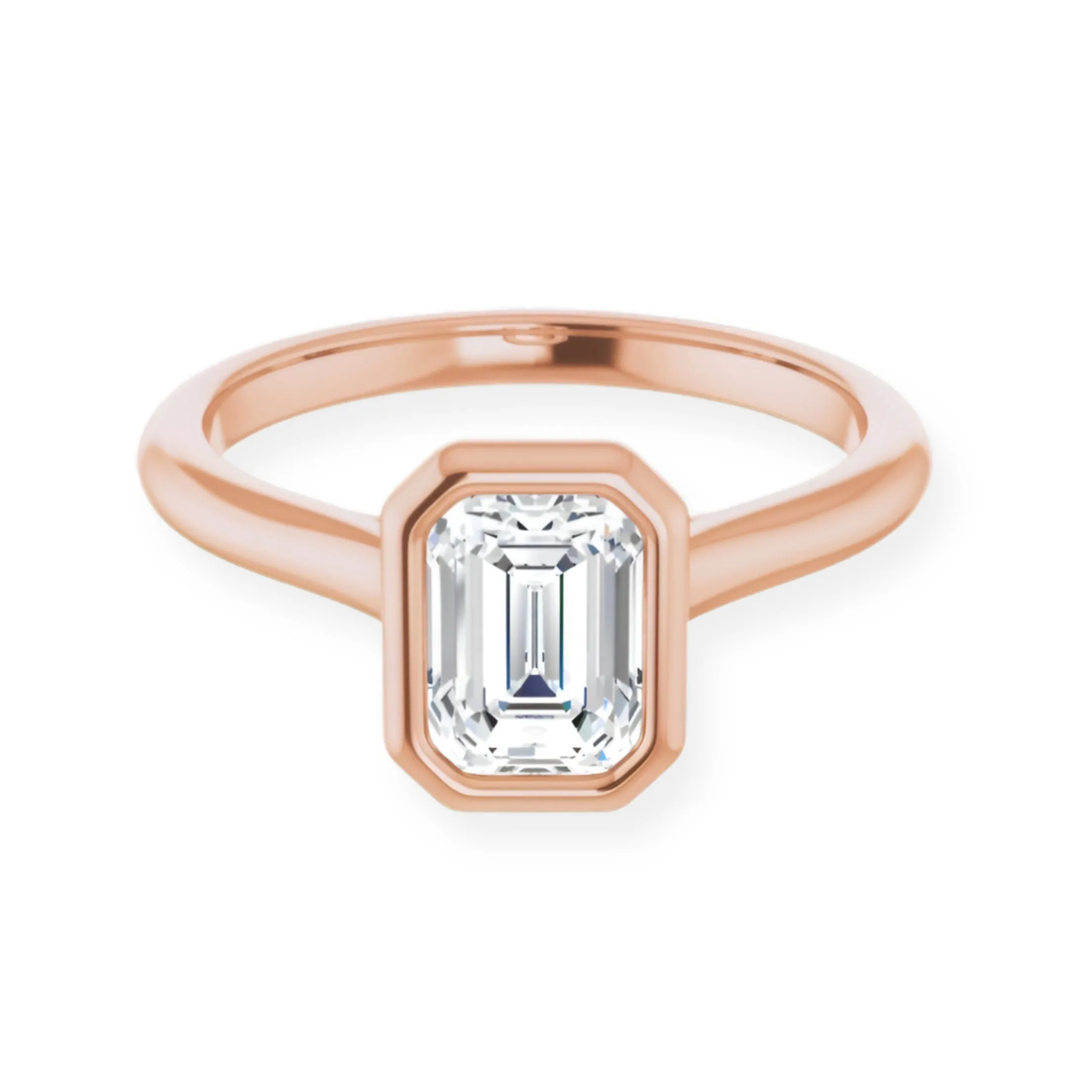Luna Bezel Emerald Solitaire Engagement Ring