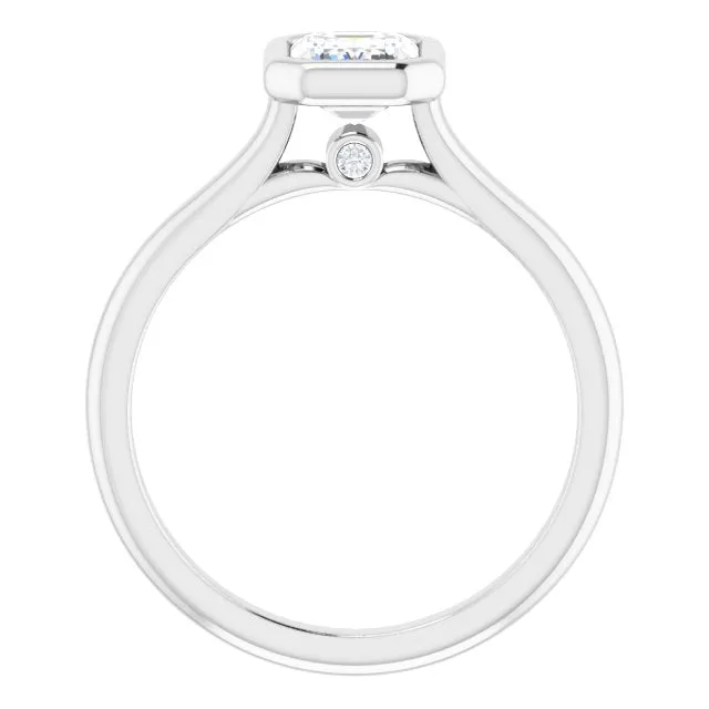 Luna Bezel Emerald Solitaire Engagement Ring