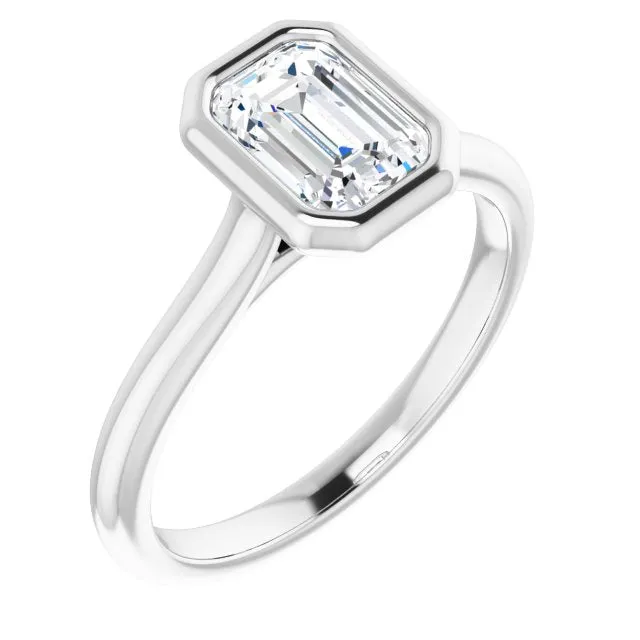 Luna Bezel Emerald Solitaire Engagement Ring