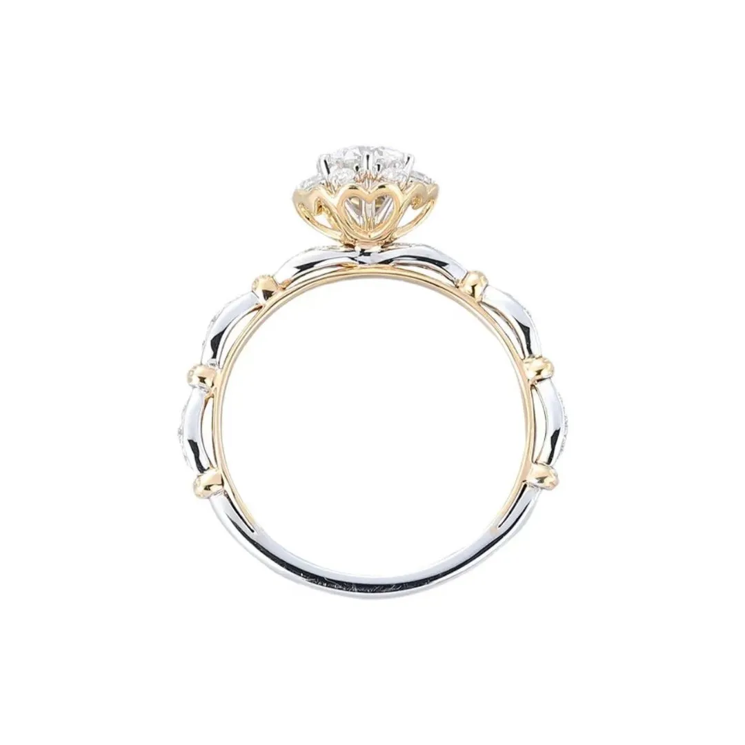 Luxurious 0.5 Ct Round Diamond Two-Toned Engagement Ring