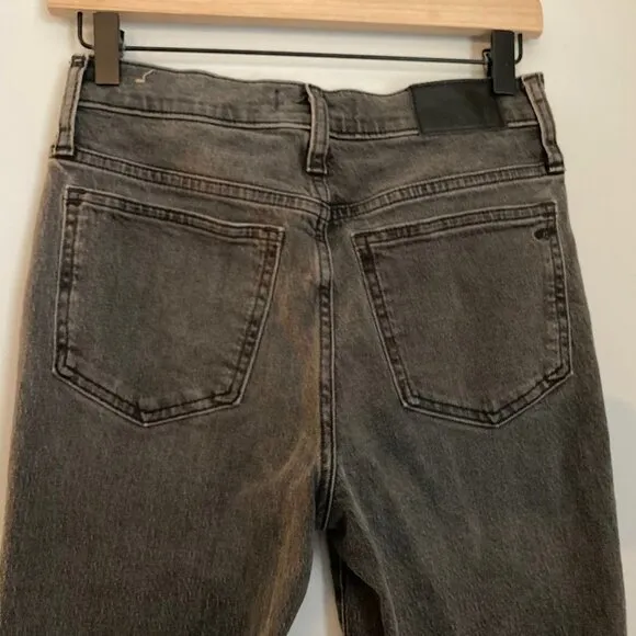 Madewell Jeans Womens 24 Black Denim Perfect Vintage Cosner Wash Distressed 90s