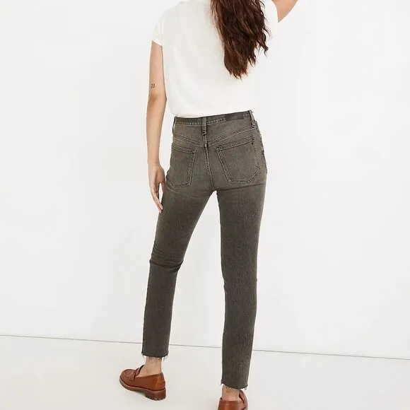 Madewell Jeans Womens 24 Black Denim Perfect Vintage Cosner Wash Distressed 90s