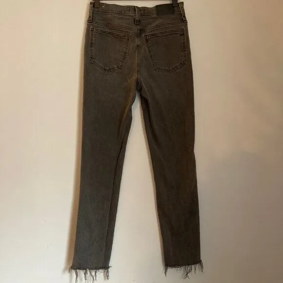 Madewell Jeans Womens 24 Black Denim Perfect Vintage Cosner Wash Distressed 90s