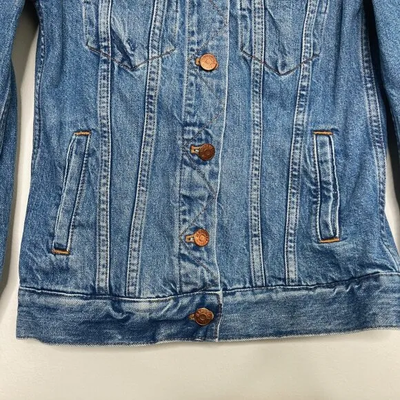 Madewell The Jean Jacket Pinter Wash XS Classic Blue Denim Pockets 100% Cotton