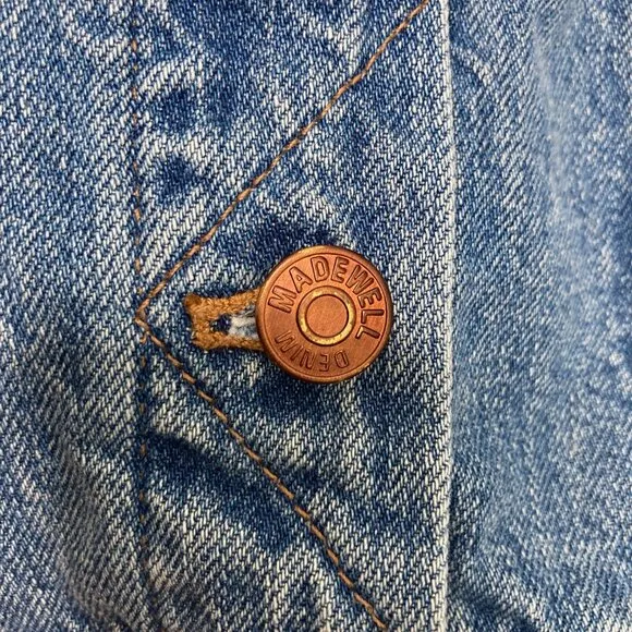 Madewell The Jean Jacket Pinter Wash XS Classic Blue Denim Pockets 100% Cotton