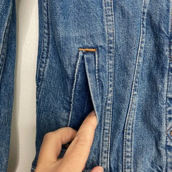 Madewell The Jean Jacket Pinter Wash XS Classic Blue Denim Pockets 100% Cotton