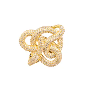 Majestic Diamond Snake Chunky Adjustable Ring