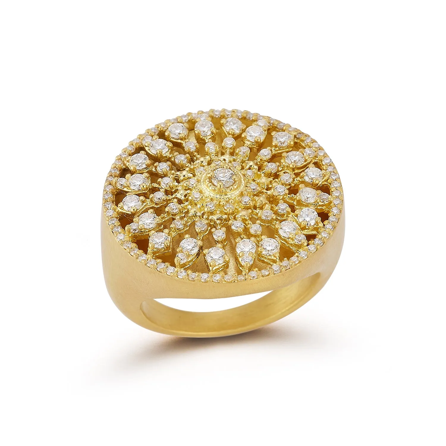 Medium Sunburst Diamond Ring