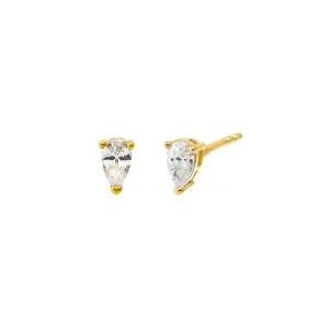 Mini CZ Teardrop Stud Earring