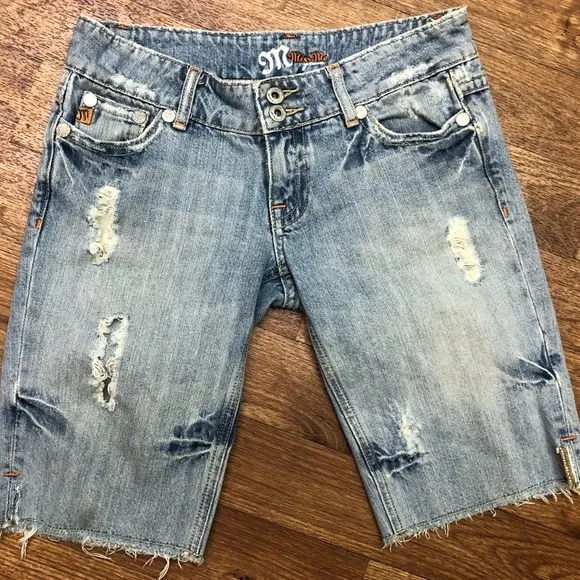 Miss Me Distressed Bermuda Shorts