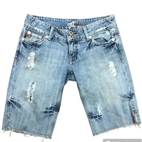 Miss Me Distressed Bermuda Shorts