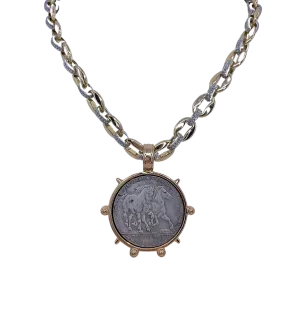 Mixed Metal Gold Plated Silver Horse Coin