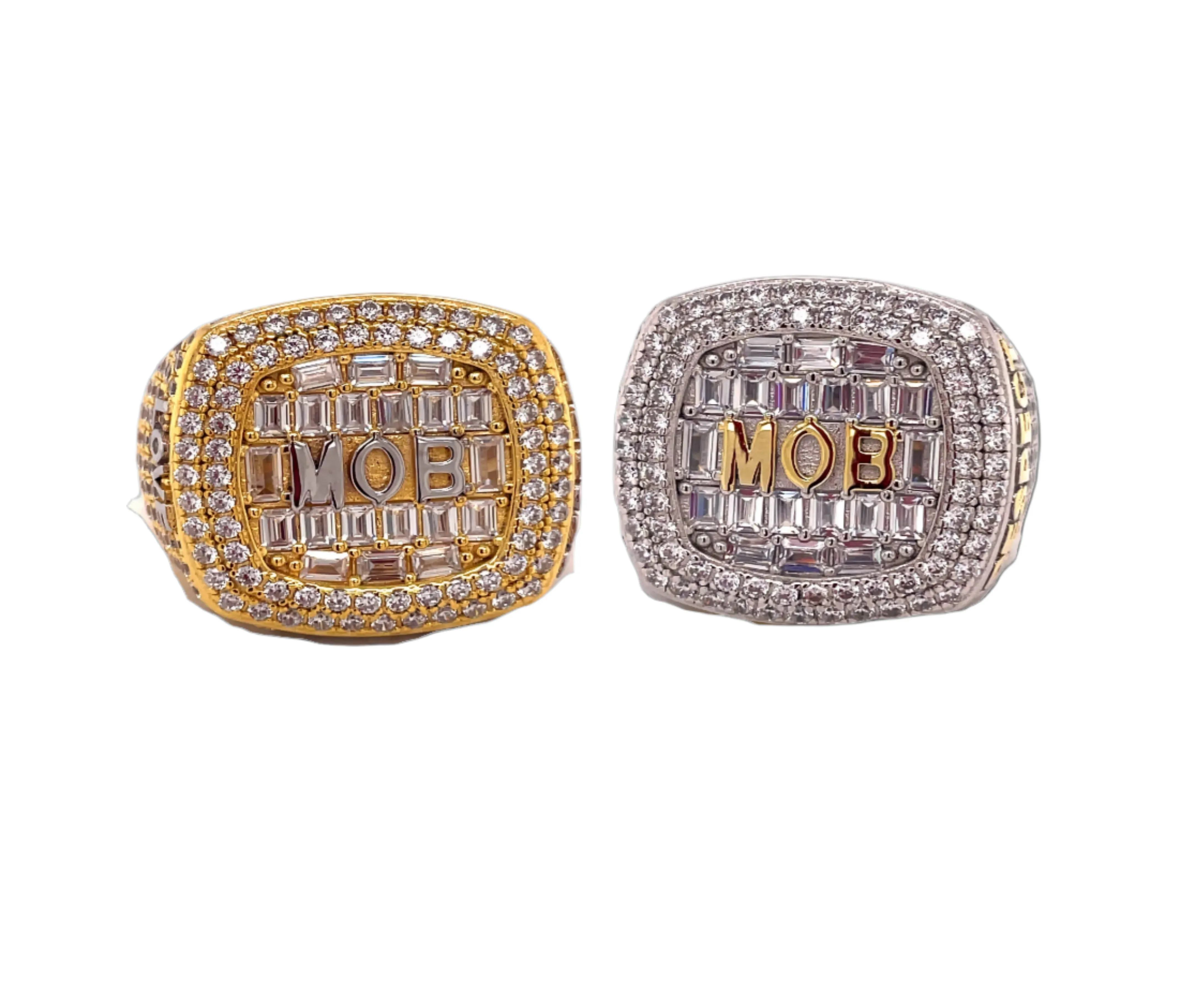'MOB' Love Loyalty Respect Square Round & Baguette Cubic Zirconia Ring - C103079