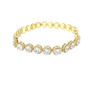 Modern Rhodium-Plated Sterling Silver Square Bracelet -C384349