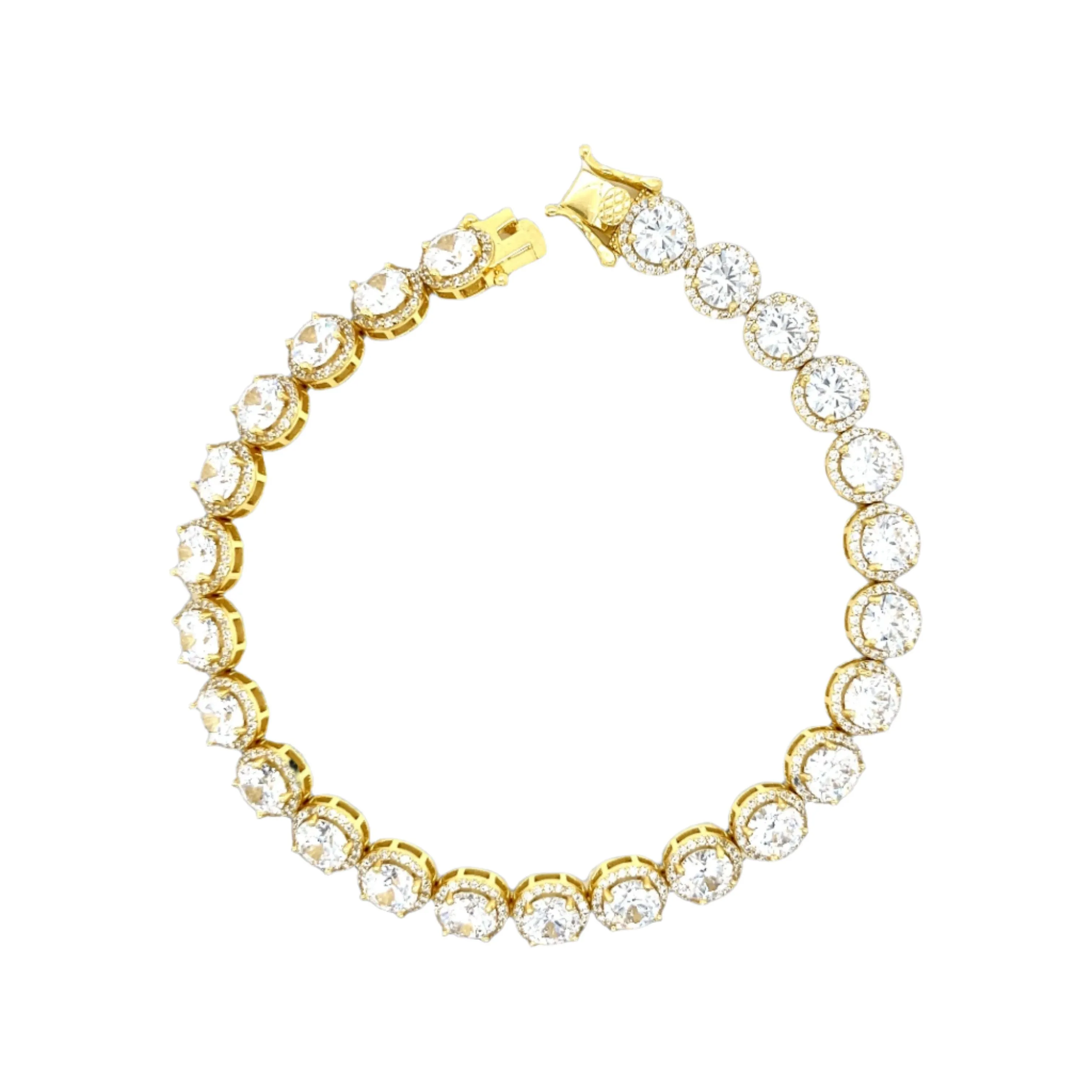 Modern Rhodium-Plated Sterling Silver Square Bracelet -C384349
