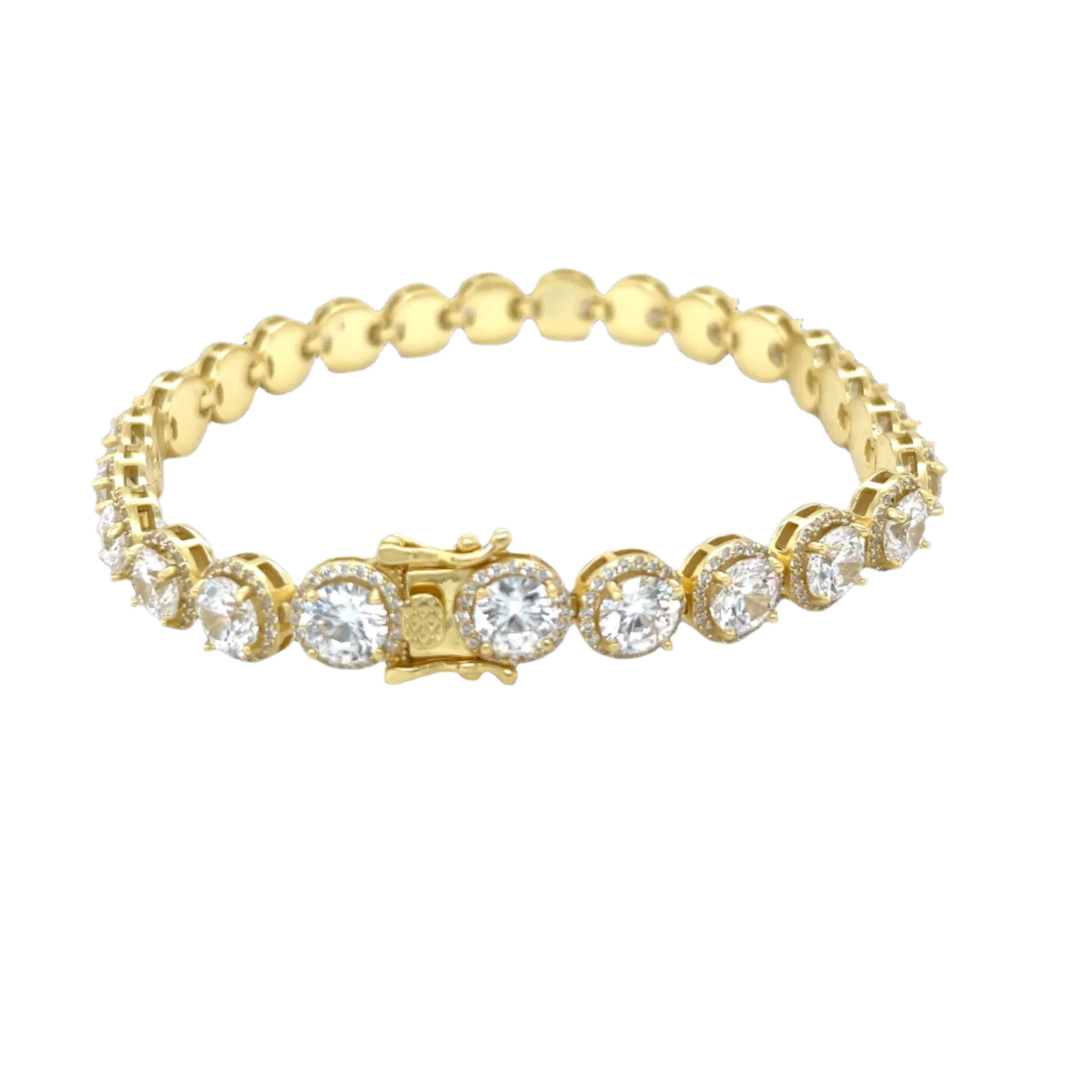 Modern Rhodium-Plated Sterling Silver Square Bracelet -C384349