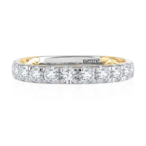 Modern Two Tone Diamond Wedding Ring