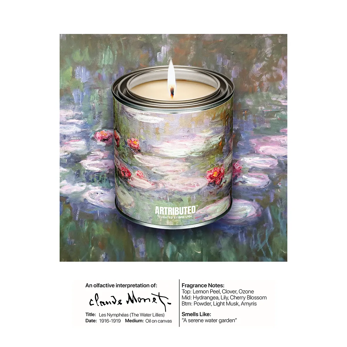 Monet Water Lilies Candle