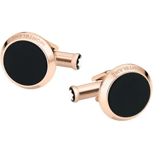 Montblanc Rose Gold Plate Black Onyx Cufflinks