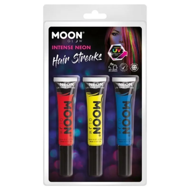 Moon Glow Intense Neon Uv Hair Streaks, Red, Yellow, Purple