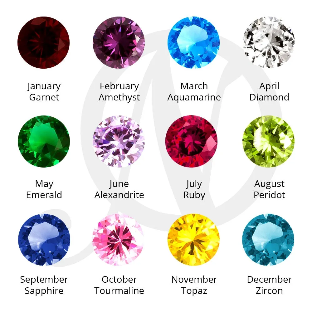 Mothers Heart Names and Birthstones Necklace