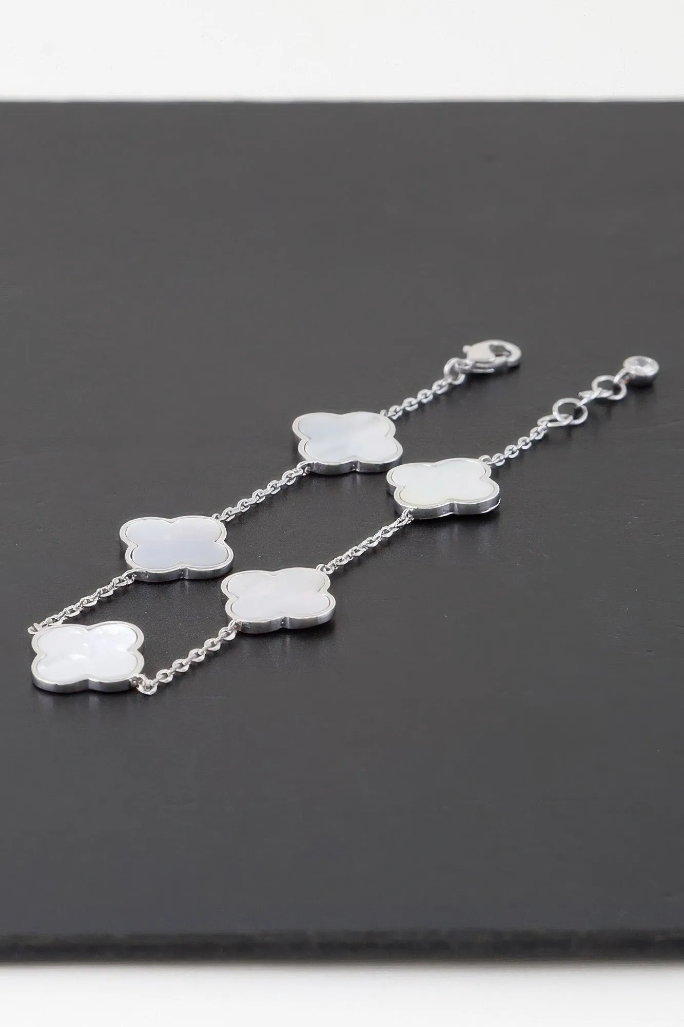 Multi Stone Clover Charm Bracelet