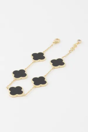 Multi Stone Clover Charm Bracelet