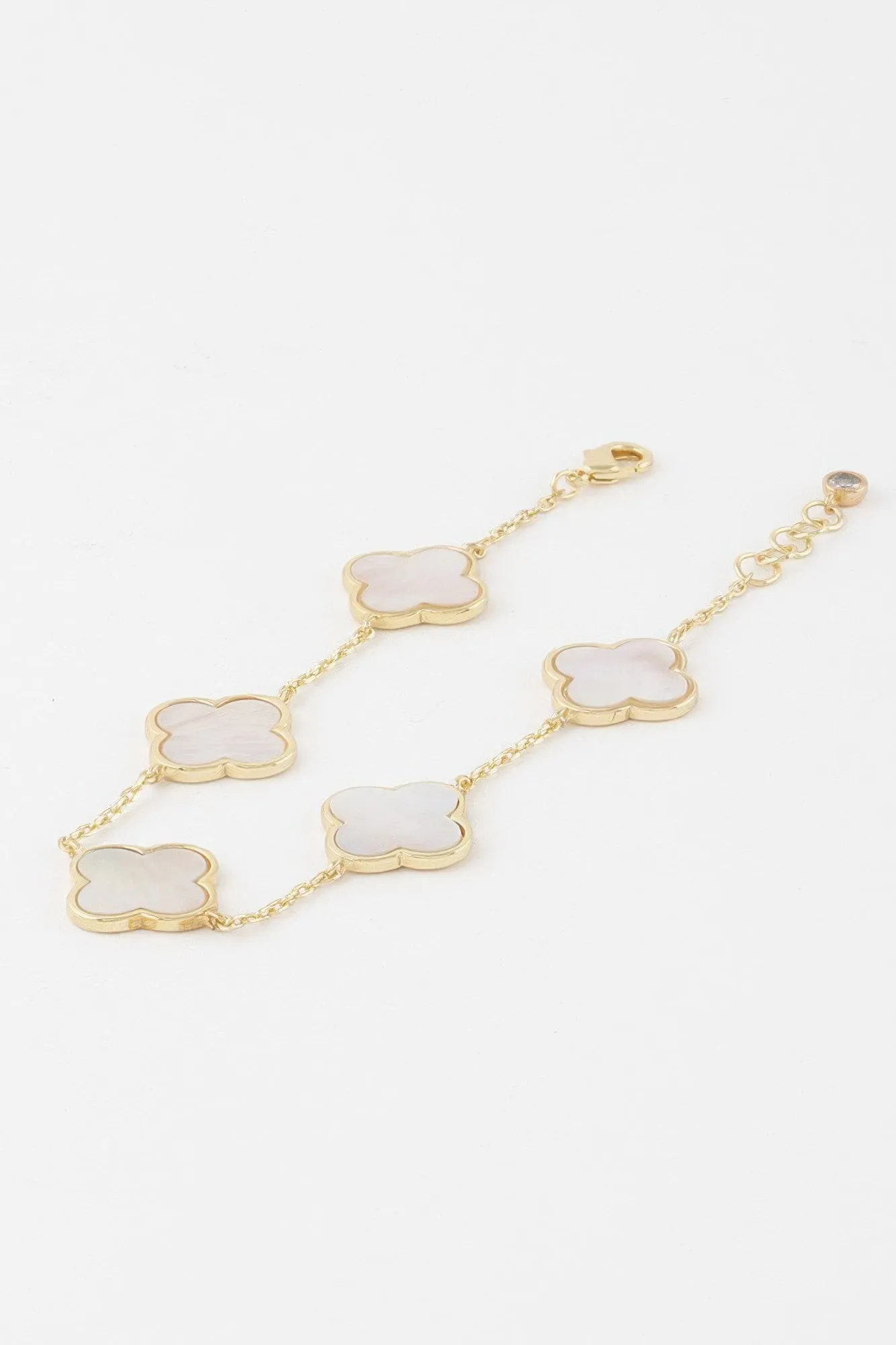 Multi Stone Clover Charm Bracelet