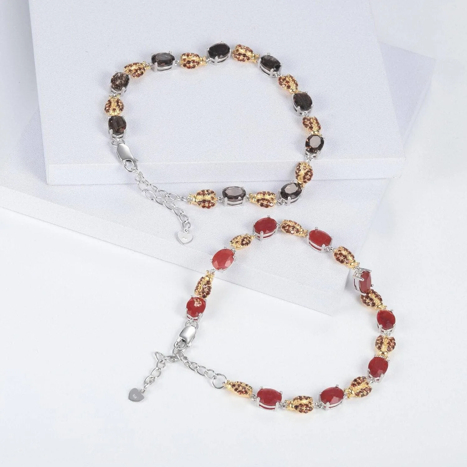 Natural Gemstone Bracelet with Diamond