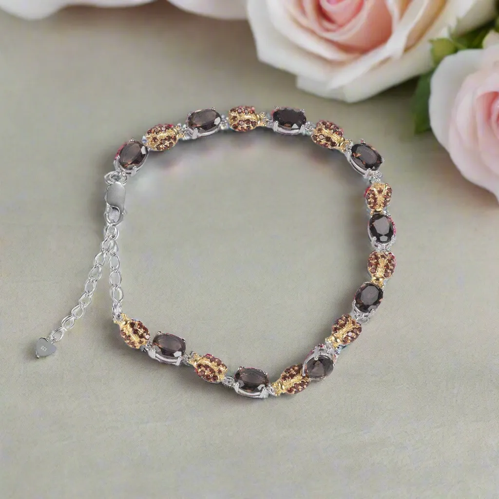 Natural Gemstone Bracelet with Diamond