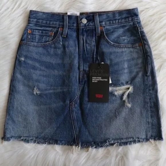 NEW Levi's Blue Casual Denim Mini Skirt Size 25