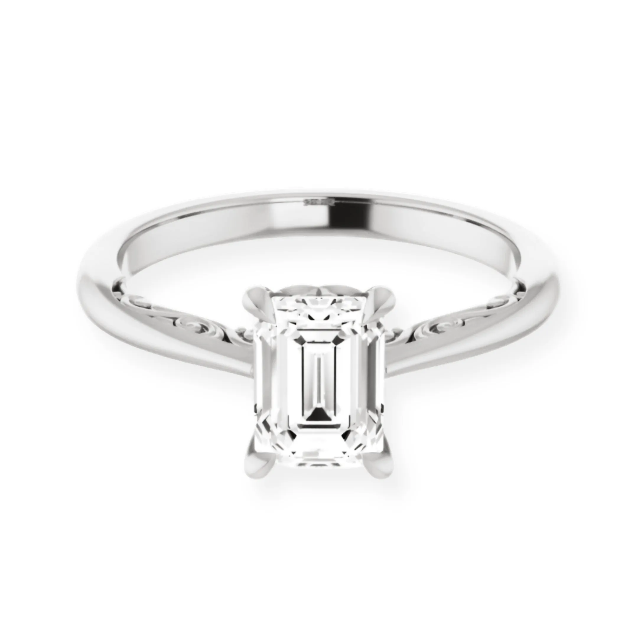 Norah Emerald Diamond Solitaire Engagement Ring