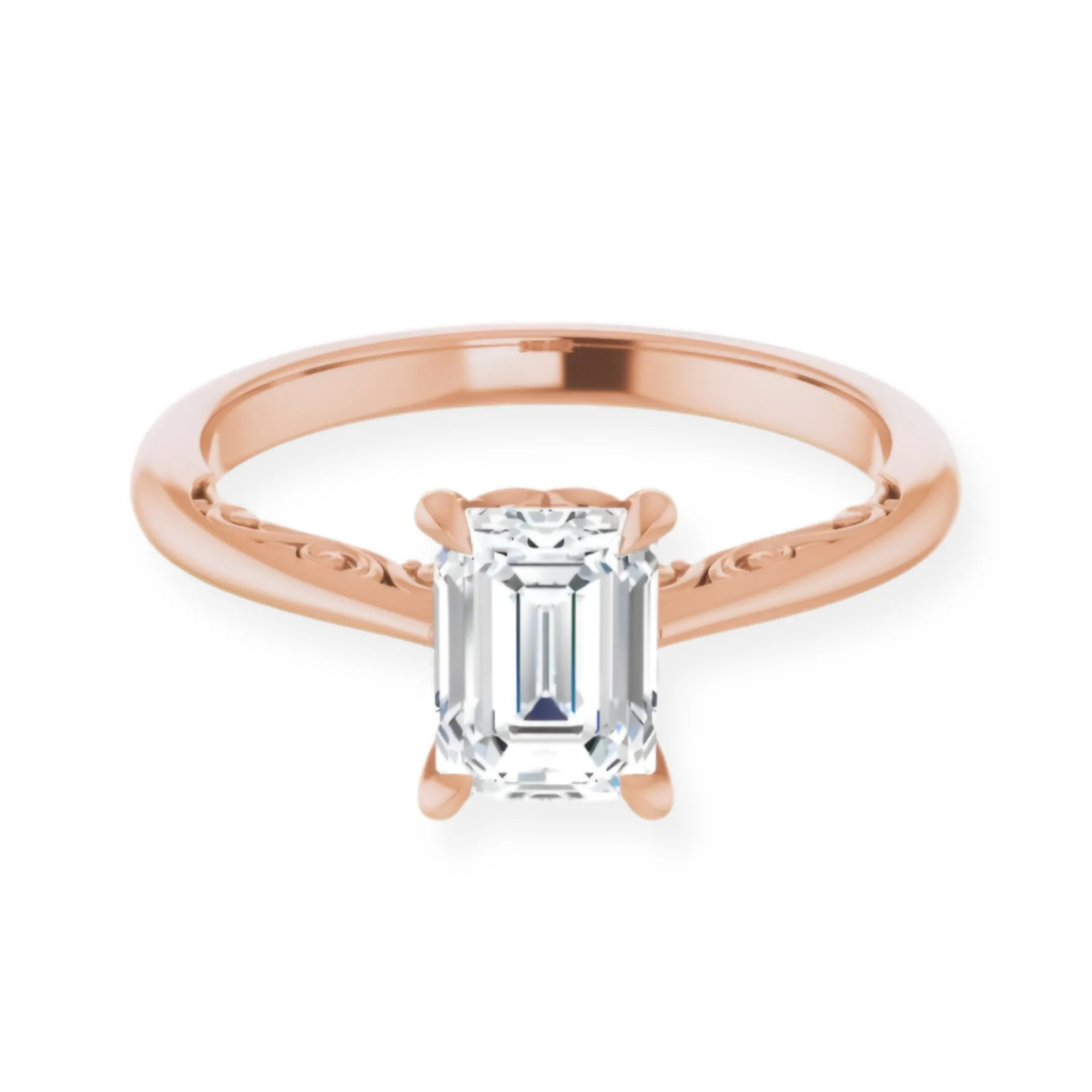 Norah Emerald Diamond Solitaire Engagement Ring