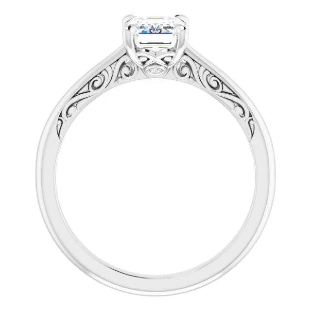 Norah Emerald Diamond Solitaire Engagement Ring
