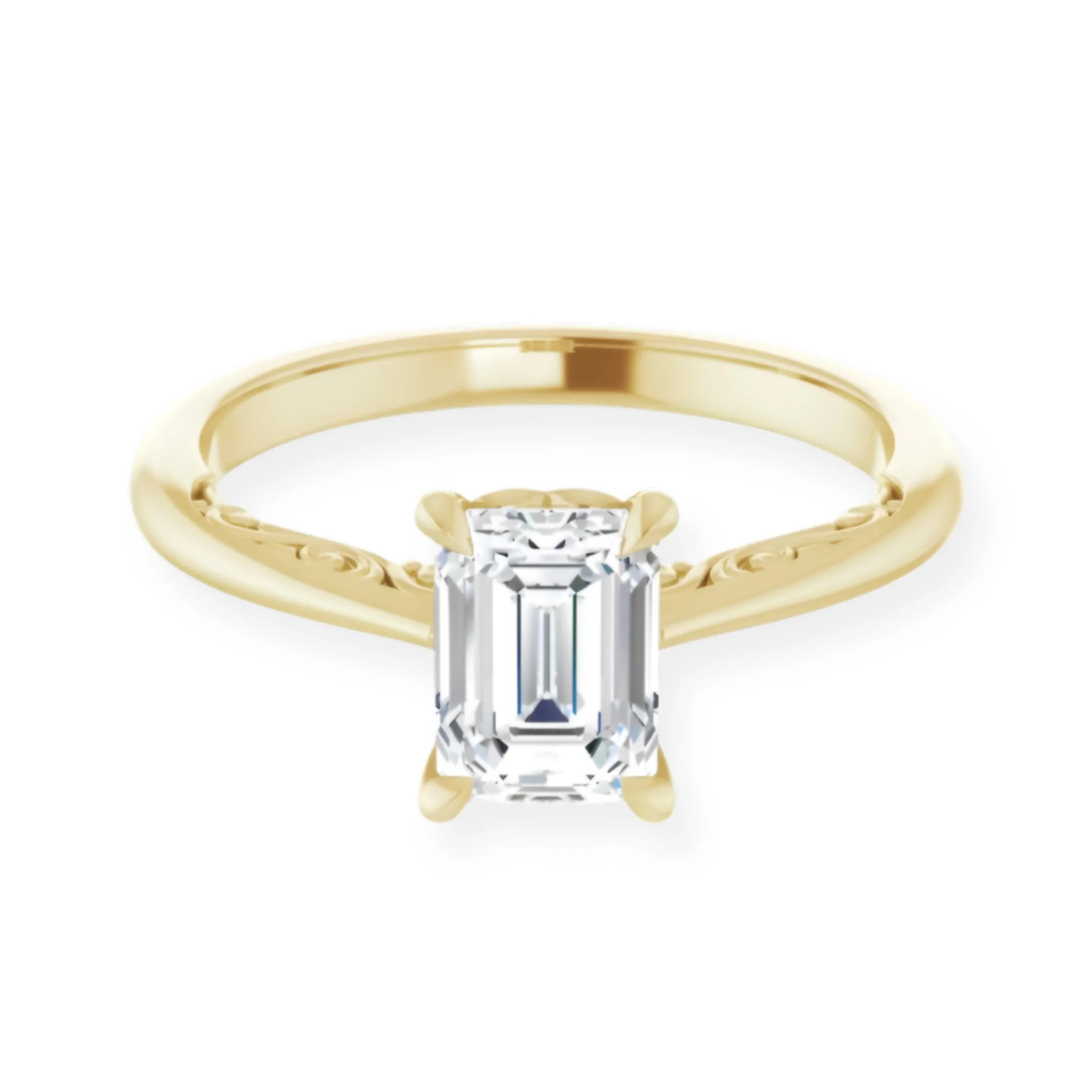 Norah Emerald Diamond Solitaire Engagement Ring