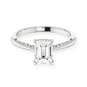 Norah Emerald Diamond Solitaire Engagement Ring