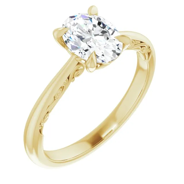 Norah Oval Diamond Solitaire Engagement Ring