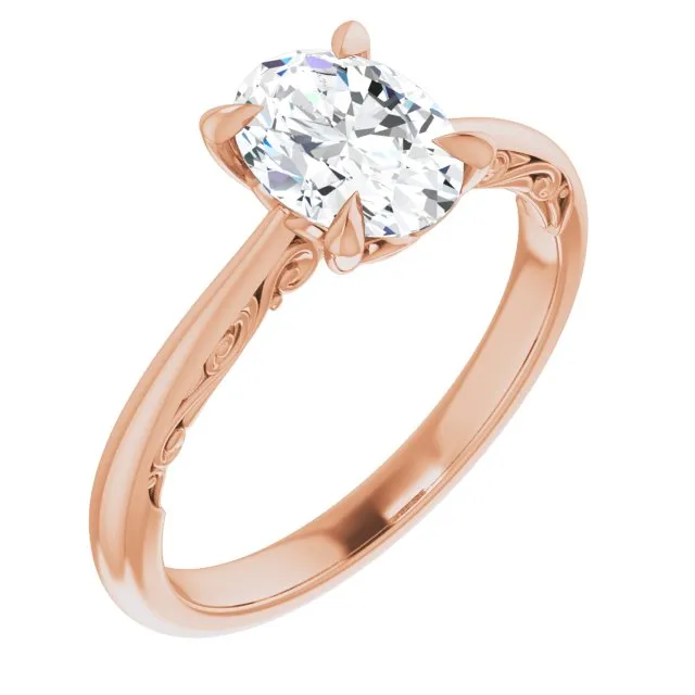 Norah Oval Diamond Solitaire Engagement Ring