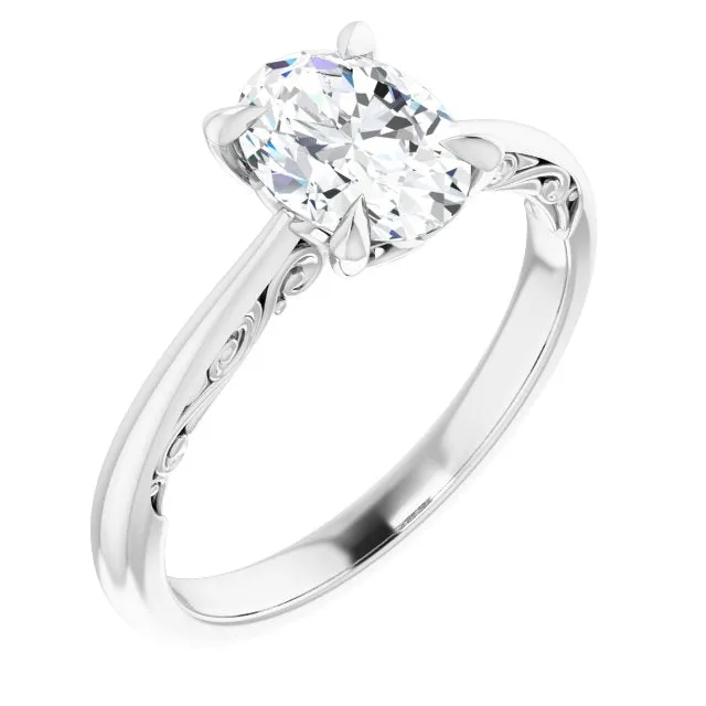 Norah Oval Diamond Solitaire Engagement Ring