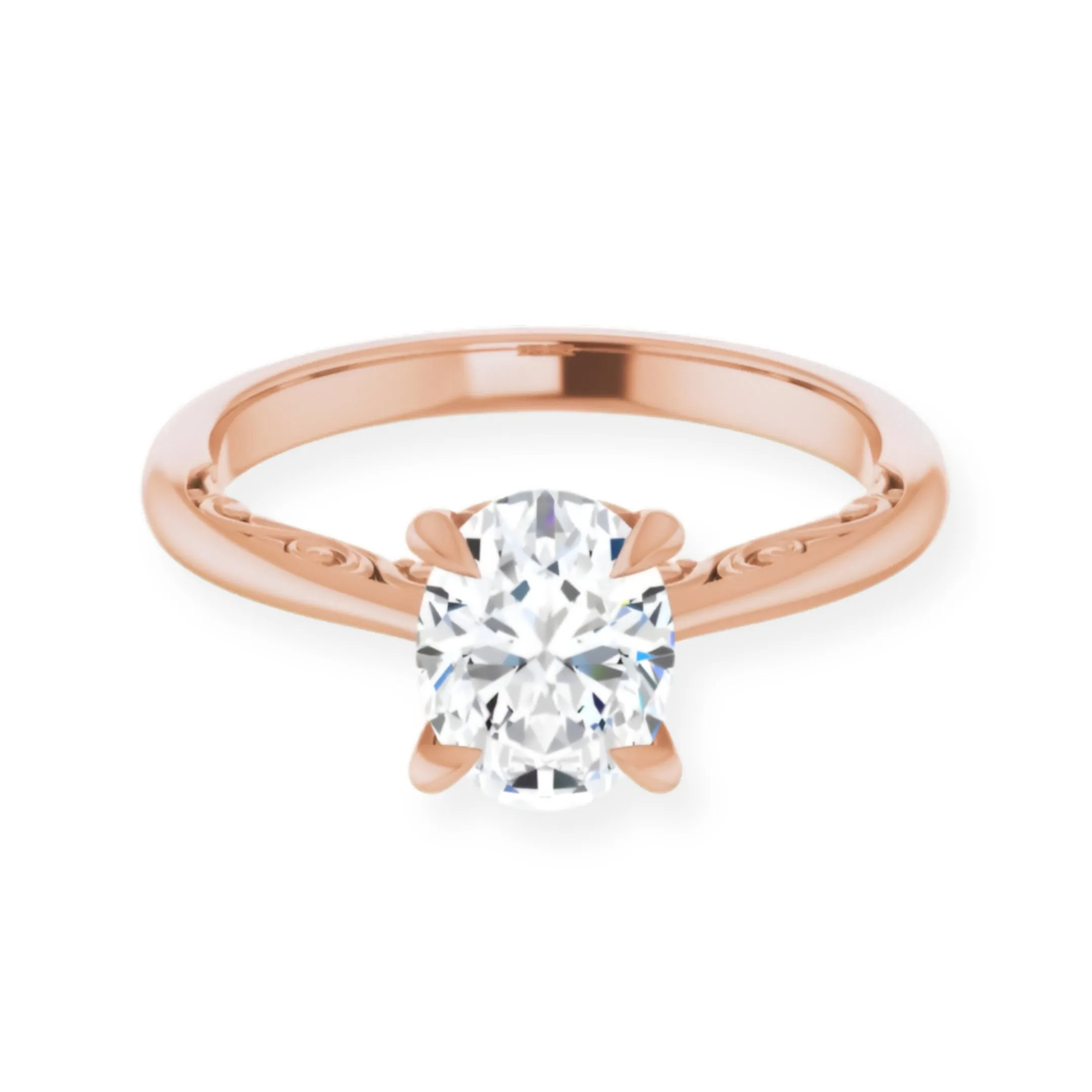Norah Oval Diamond Solitaire Engagement Ring