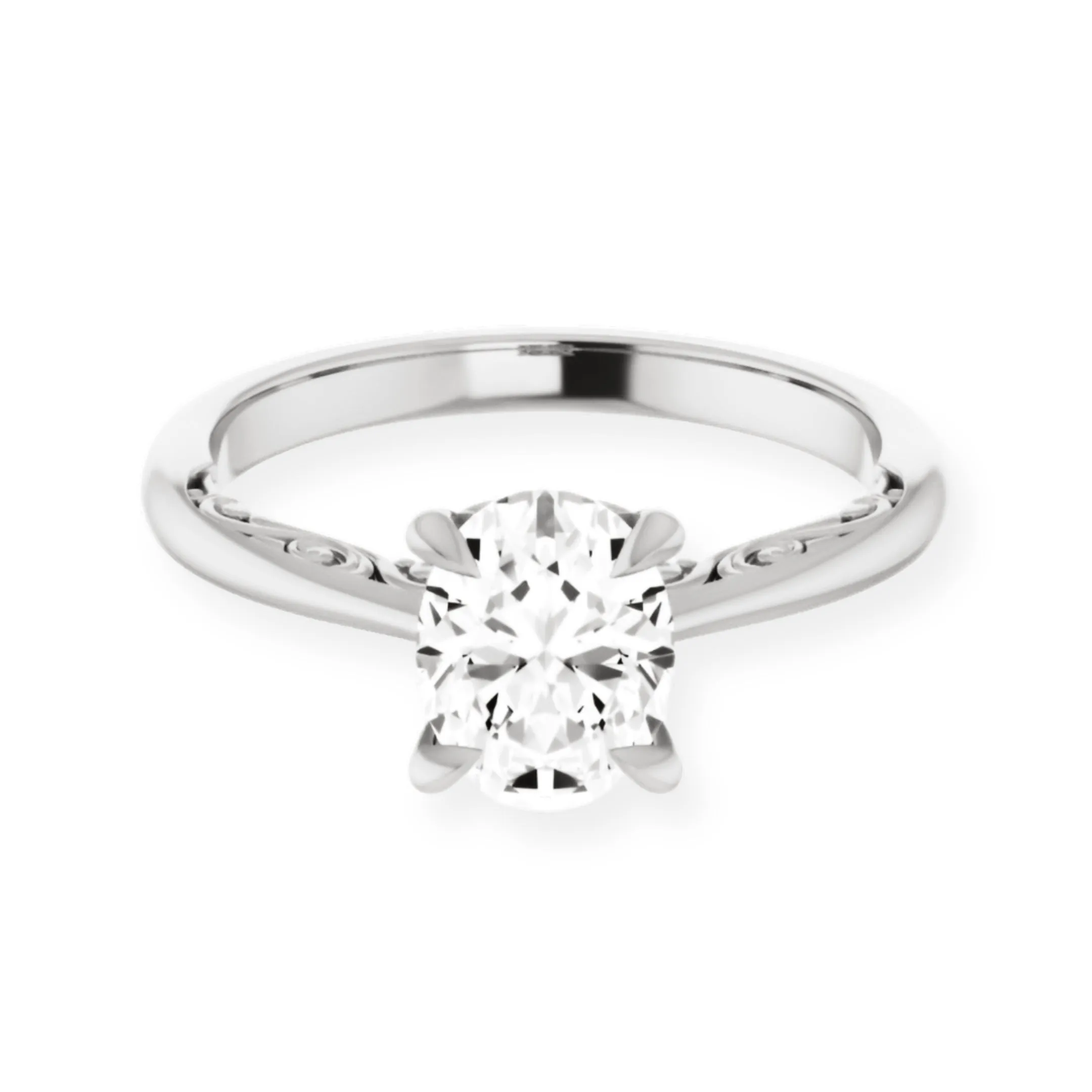 Norah Oval Diamond Solitaire Engagement Ring