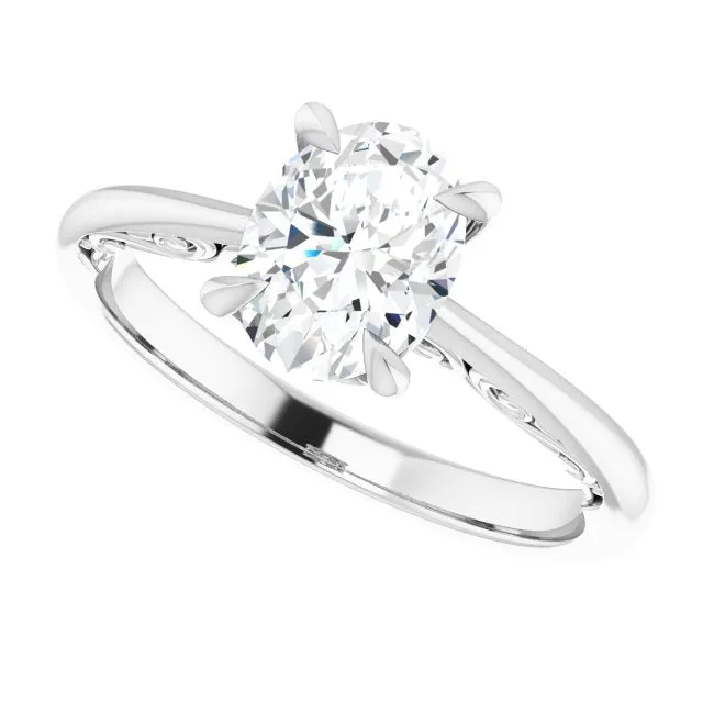 Norah Oval Diamond Solitaire Engagement Ring