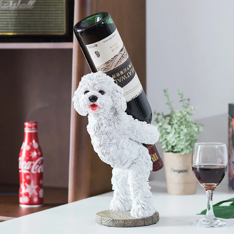 Nordic Home Poodle Teddy Style Home Decor Wine Holder