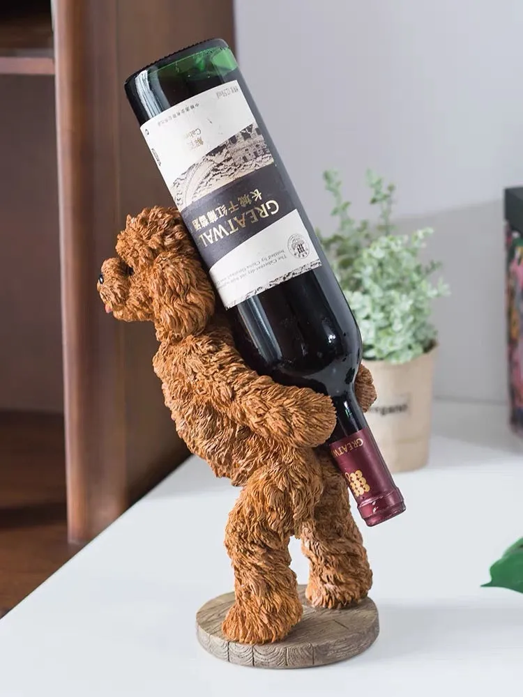 Nordic Home Poodle Teddy Style Home Decor Wine Holder
