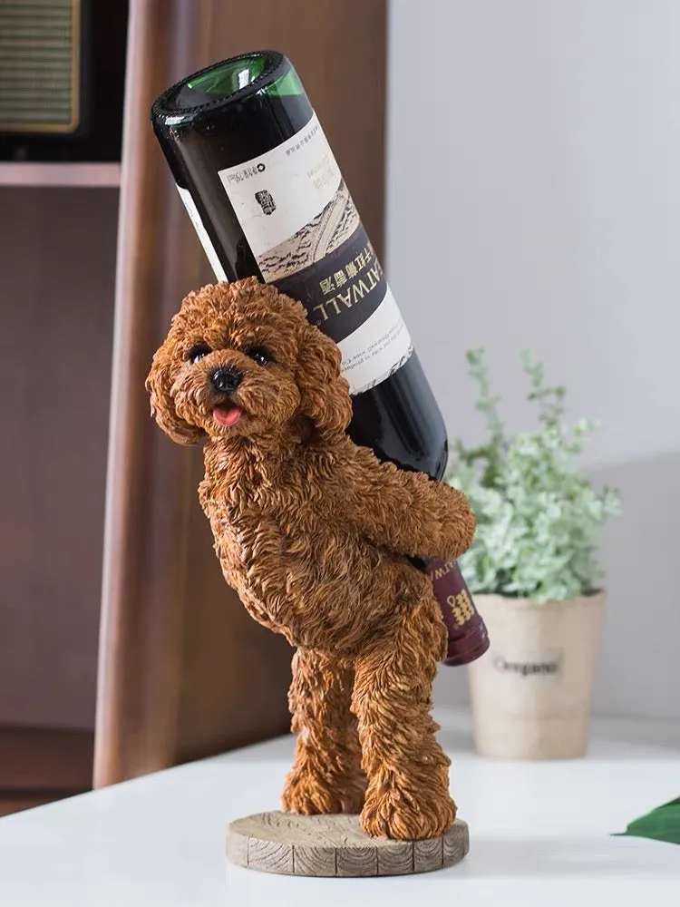 Nordic Home Poodle Teddy Style Home Decor Wine Holder