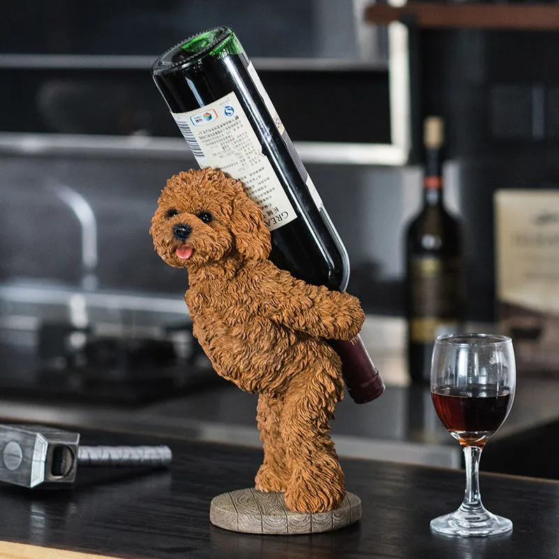 Nordic Home Poodle Teddy Style Home Decor Wine Holder