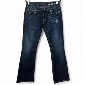 NWOT Miss Me Jeans Wmn’s Size 31 Embellished Cross Dark Wash Boot Cut JP5046817