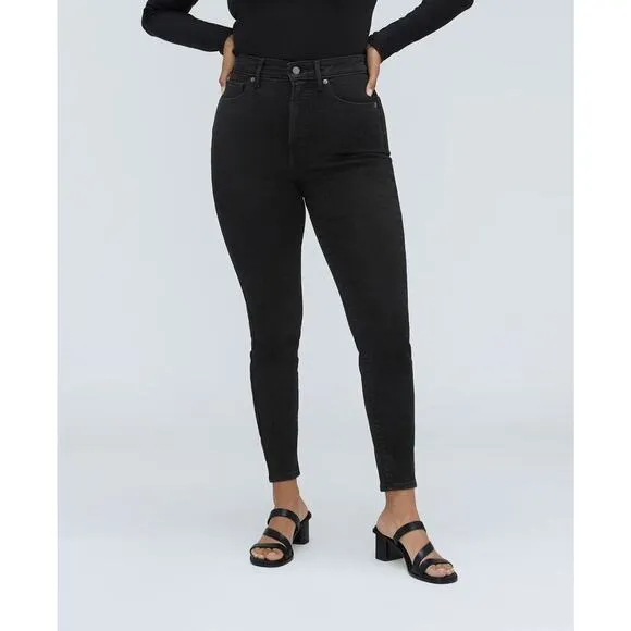 NWT Everlane The Curvy Way-High Skinny Jean Organic Cotton Size 25 Black